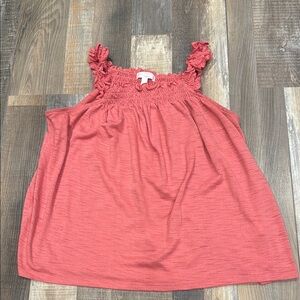 Women's Ruffled Coral Top